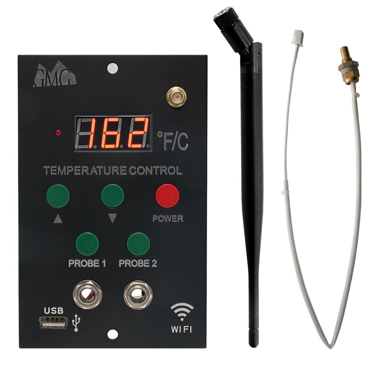 FlameEngine p1205 digital control board front view for seamless Green Mountain Grill Daniel Boone integration.