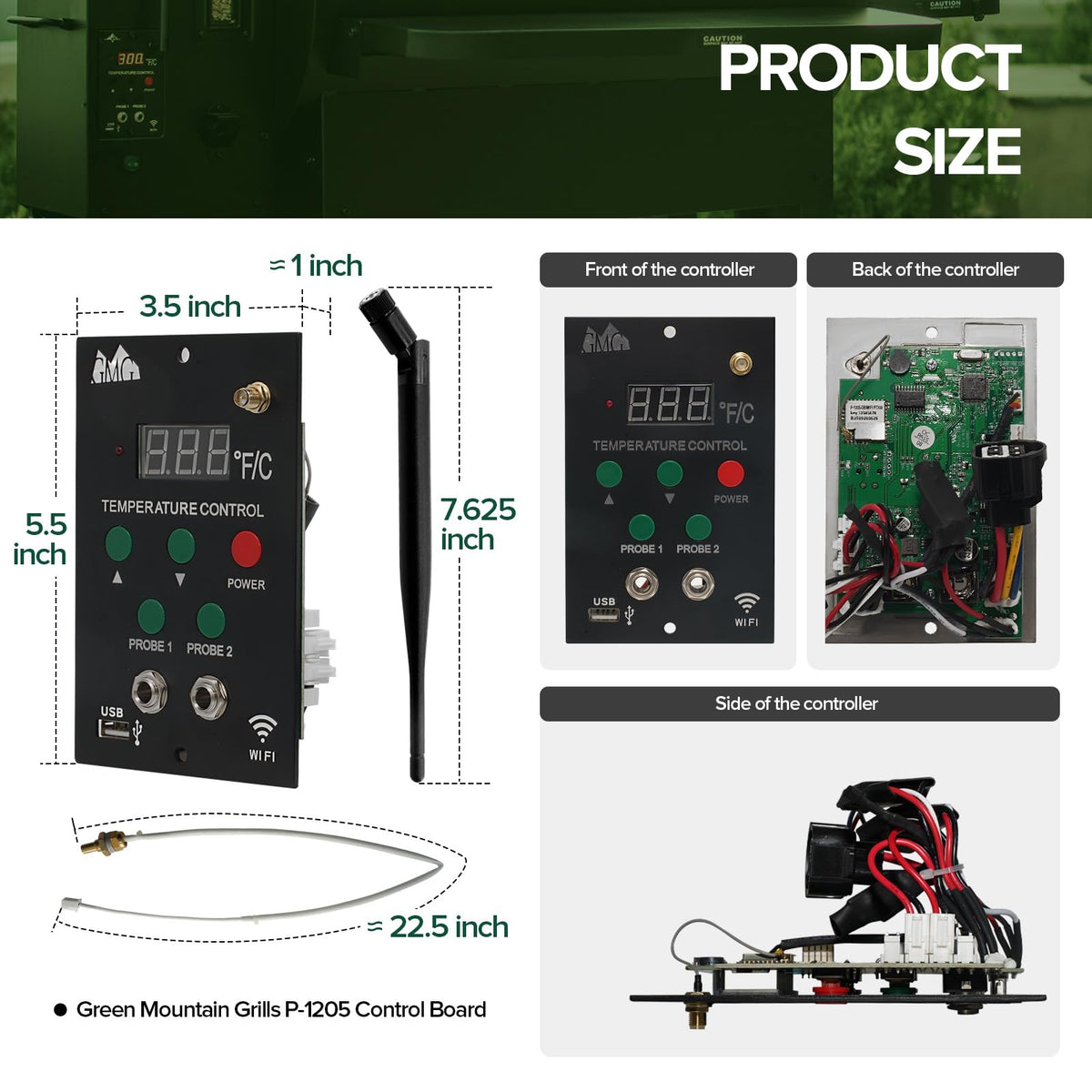 FlameEngine p1205 digital control board front view for reliable temperature management.
