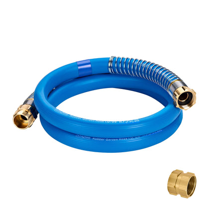 Flaronro high-flow 5-8 id hose enables faster watering for larger gardens.