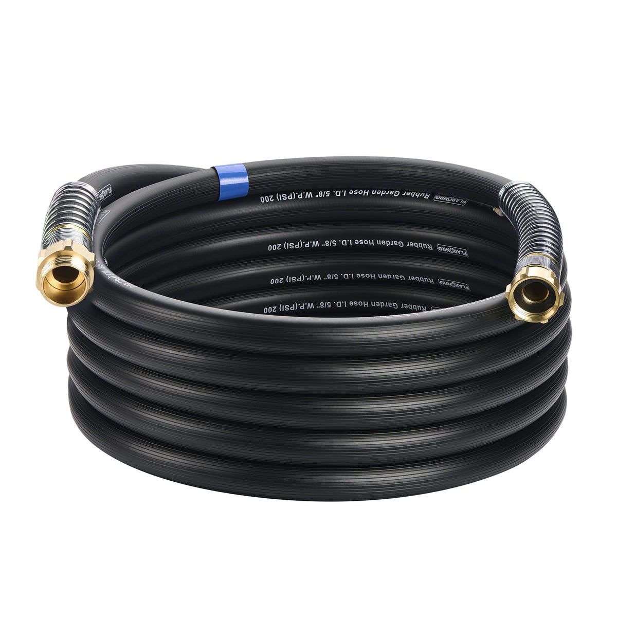 Flaronro highflow 58in hose fully extended for efficient watering.