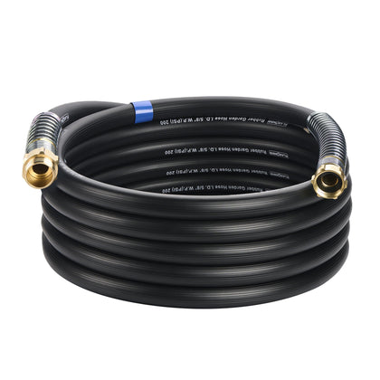 Flaronro highflow 58in hose fully extended for efficient watering.