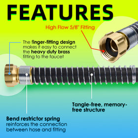 Flaronro leakfree connection prevents drips during garden watering.