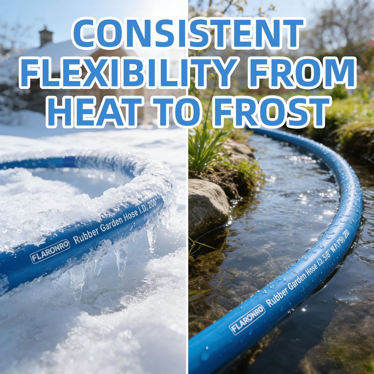 Flaronro spring-guards protection reinforces joints for longer hose life.