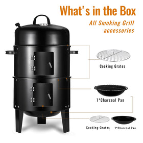 Flaryth multi-layer grates emphasizing space to smoke different meats.