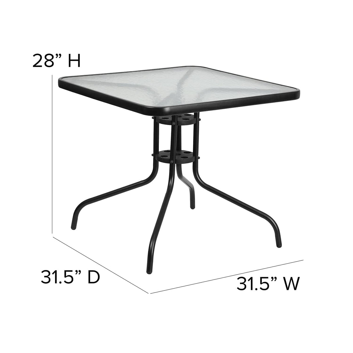 Flash Furniture Barker 31.5in footprint suits small patios and intimate setups