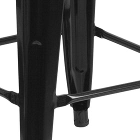 Flash Furniture barstool with floor glides in black, easy to move between spaces.
