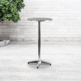 Flash Furniture flip-up top action enables quick storage after events.