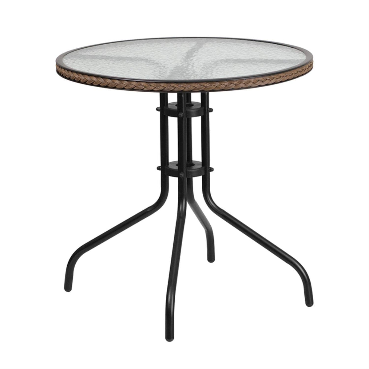 Flash Furniture Lila curved chair seat shows ergonomic comfort for outdoor dining