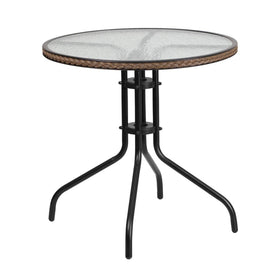 Flash Furniture Lila curved chair seat shows ergonomic comfort for outdoor dining