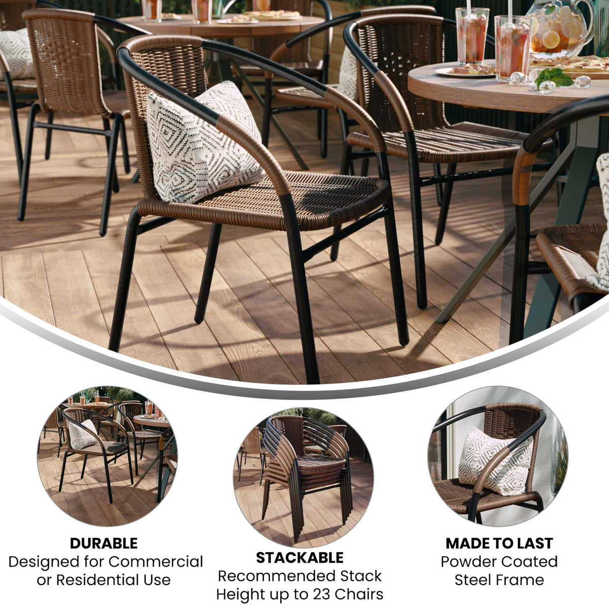 Lila ergonomic curved back supports comfortable seating for guests