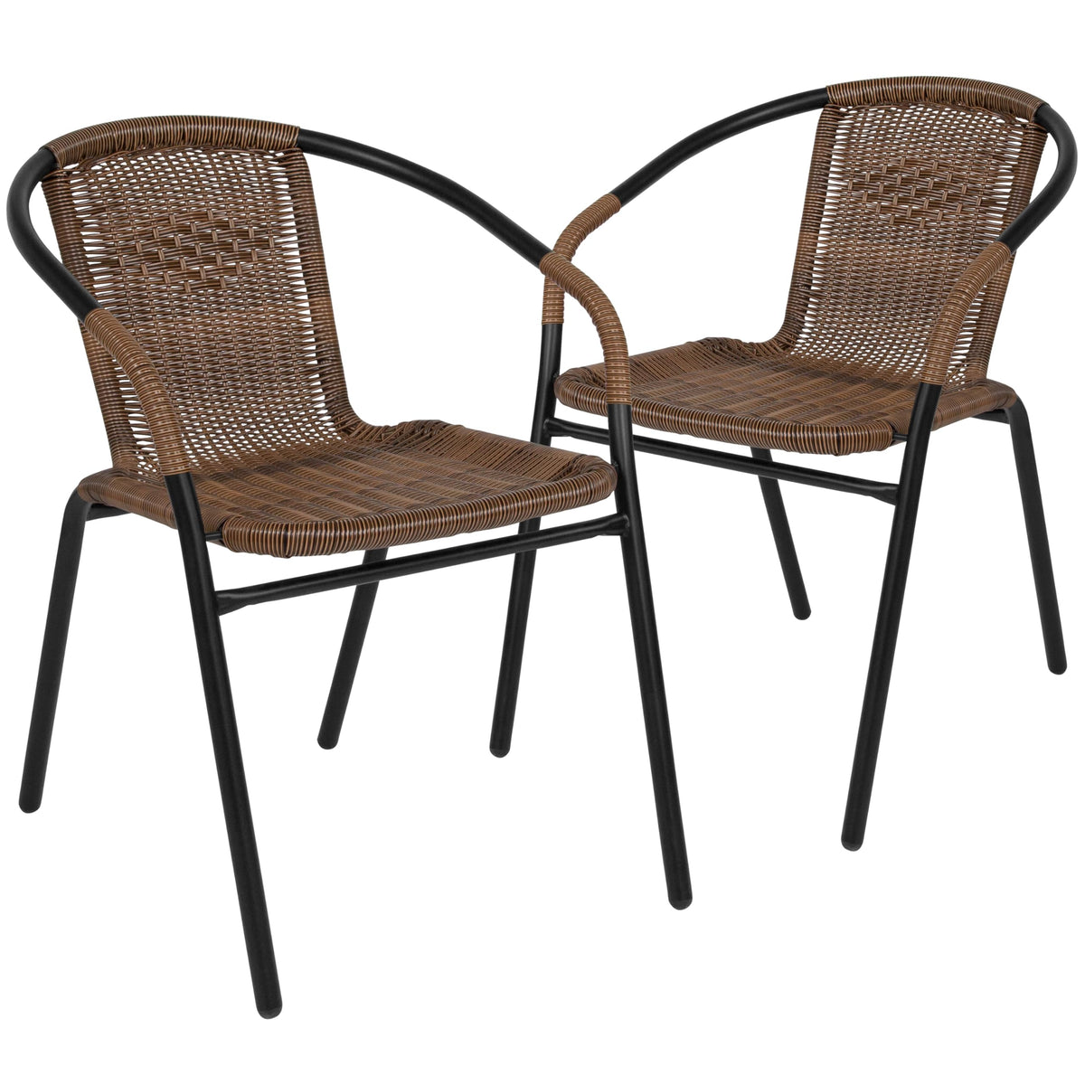 Flash Furniture Lila outdoor chair with woven back, stylish and comfortable for casual dining