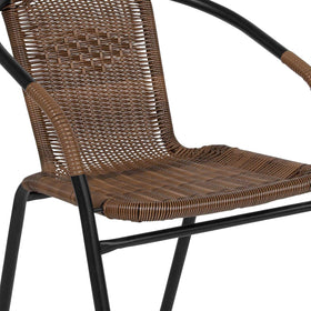 Flash Furniture Lila outdoor dining setup on deck creates an inviting patio vibe