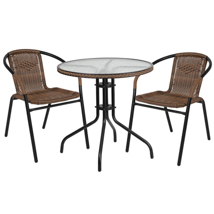 Flash Furniture Lila round glass table top with 5mm thickness for a smooth dining surface