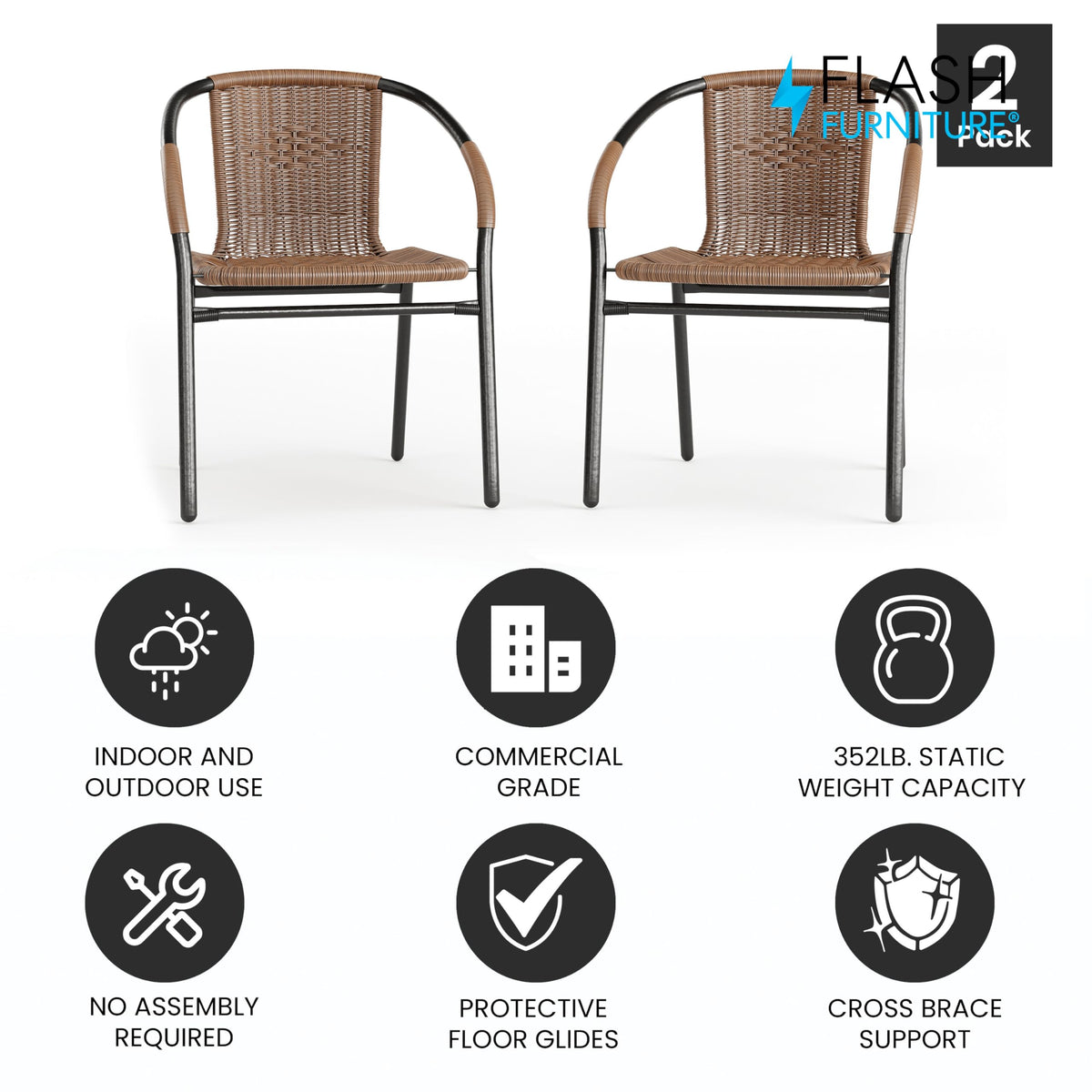 Lila stackable chair highlighting space-saving design for patios and bistros