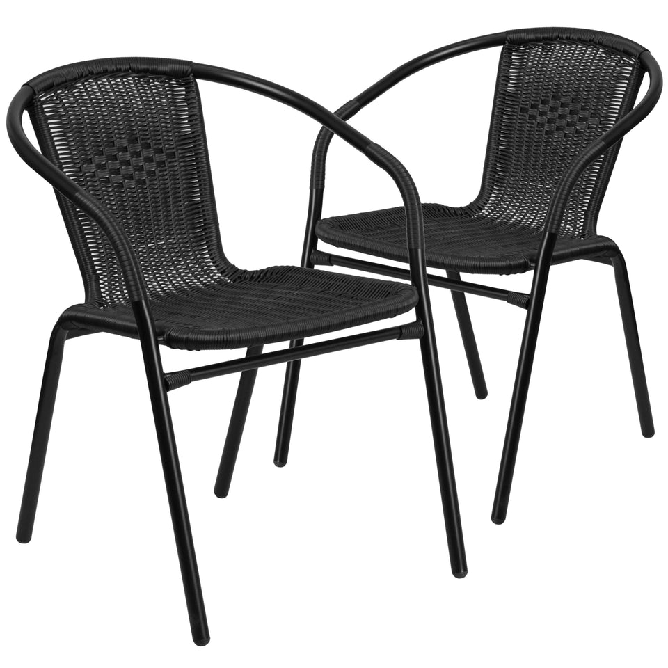 Flash Furniture modern rattan chair outdoors, stylish seating for patio dining