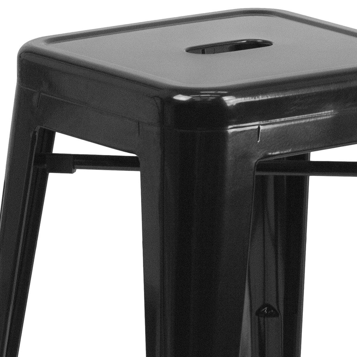 Flash Furniture 500 lb capacity barstool in black, sturdy seating for high-traffic areas.