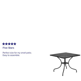 Flash Furniture Oia square patio table showcases modern commercial-grade design
