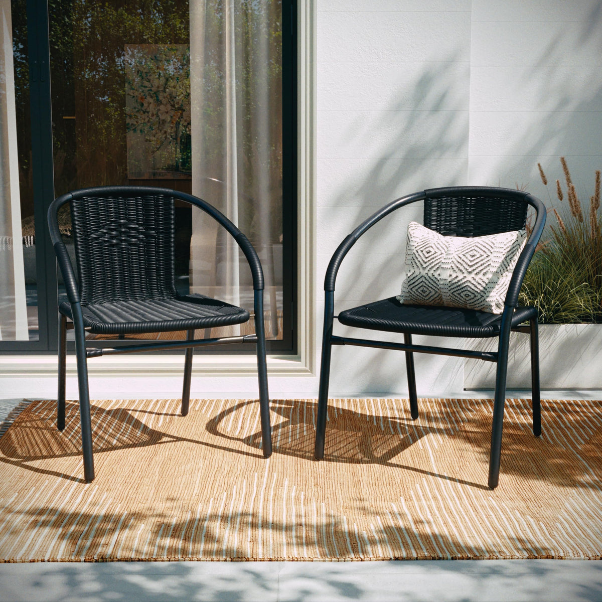 Flash Furniture rattan chair indoor dining with full-back comfort