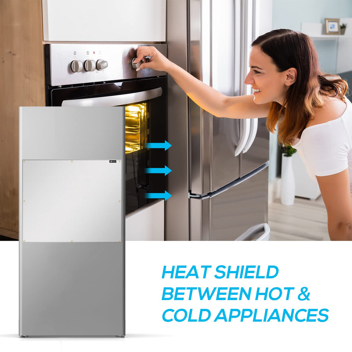 FLASLD deck railing shield as heat barrier behind grill