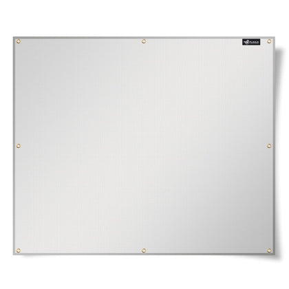 FLASLD aluminum heat shield mat protecting grill railing from radiant heat