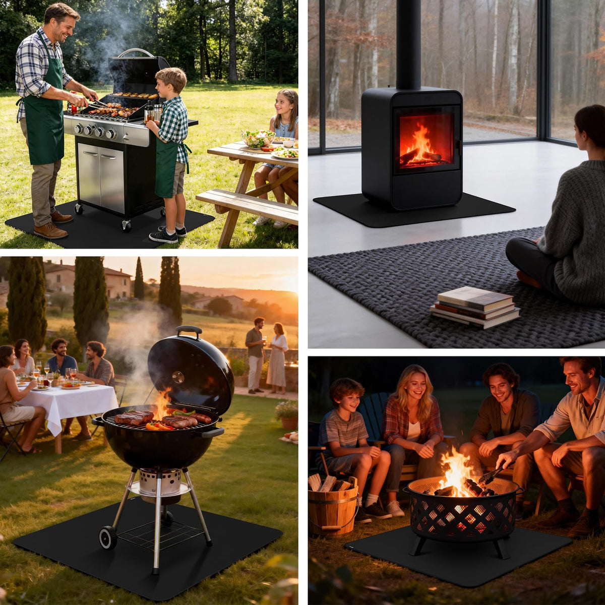 FLASLD deck and lawn protection from heat and drips during outdoor fires.
