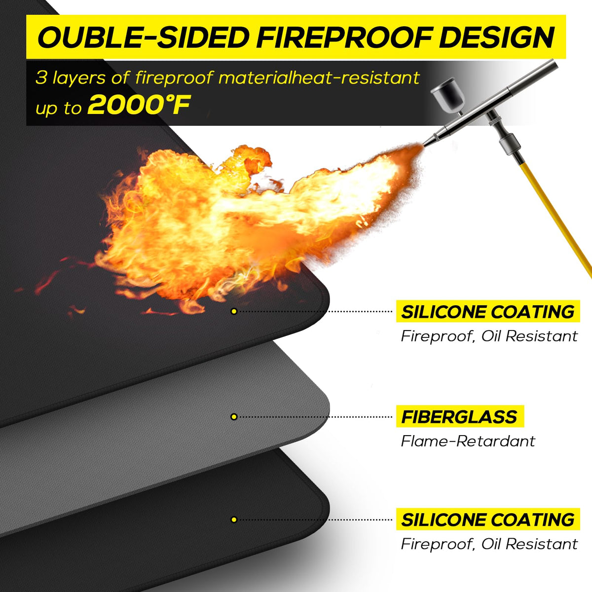 FLASLD easy-clean and hose-off friendly portable grill mat.