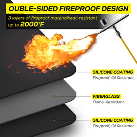 FLASLD easy-clean and hose-off friendly portable grill mat.