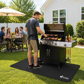 FLASLD fireproof grill mat with waterproof surface for easy cleanup