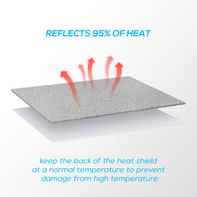 FLASLD heat shield near firepit area keeps surroundings cooler.