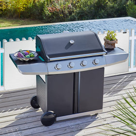 FLASLD heat shield by grill-side setup reduces radiant heat.
