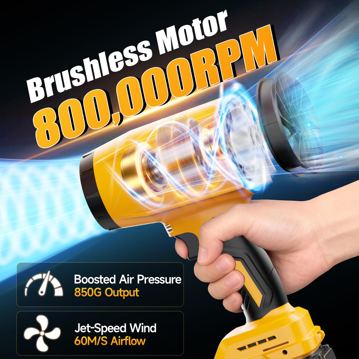 Fledukten airflow up to 60m/s for efficient patio and driveway cleaning.