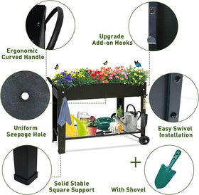 Fleecy day non-toxic elevated bed suitable for vegetables and herbs.