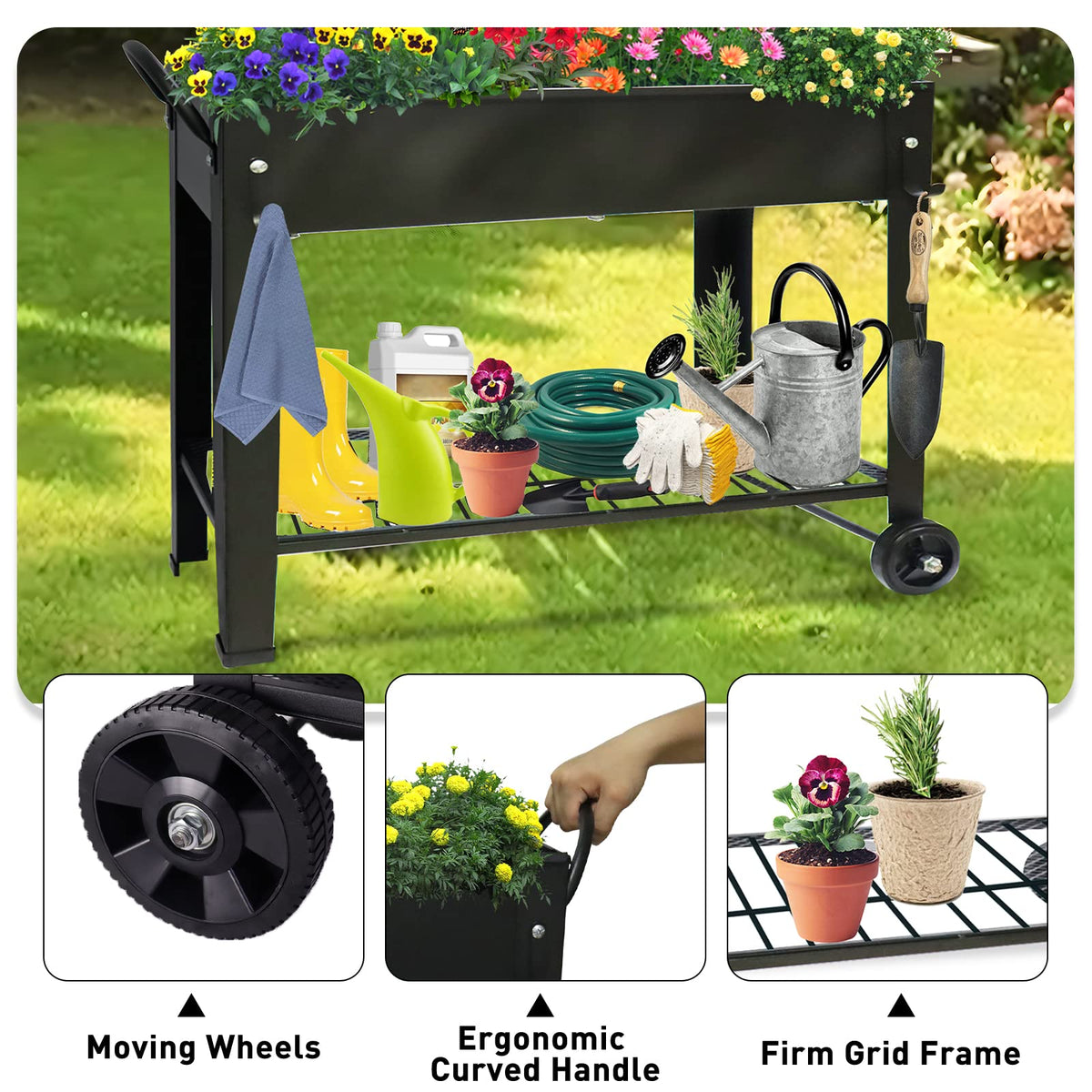 Fleecy day large 40 inch long by 11 inch wide bed for ample planting space.