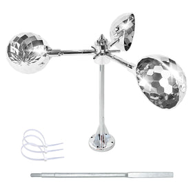 Flerigh bird deterrent spinning cups for outdoor railings with reflective light cues