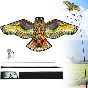 Flerigh Bird Hawk Flying Kite showcases wing vibrations to deter birds without harm in fields and gardens.