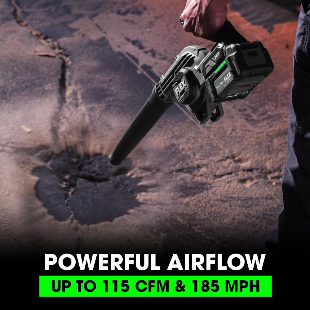 FLEX 24V blower in compact design image highlighting ease of use in hard-to-reach areas.