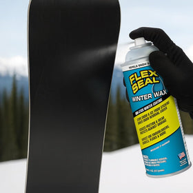 Flex Seal Winter Wax coating on skis and snowboards improves glide.
