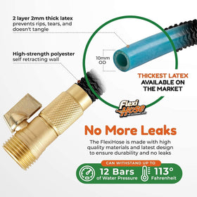 Flexi Hose Plus 8-pattern nozzle offers versatile watering options.