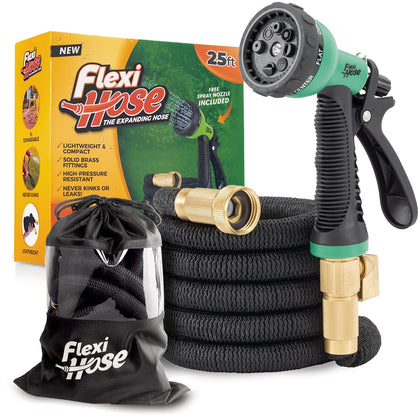 Flexi Hose Plus expands to full length for easier watering.