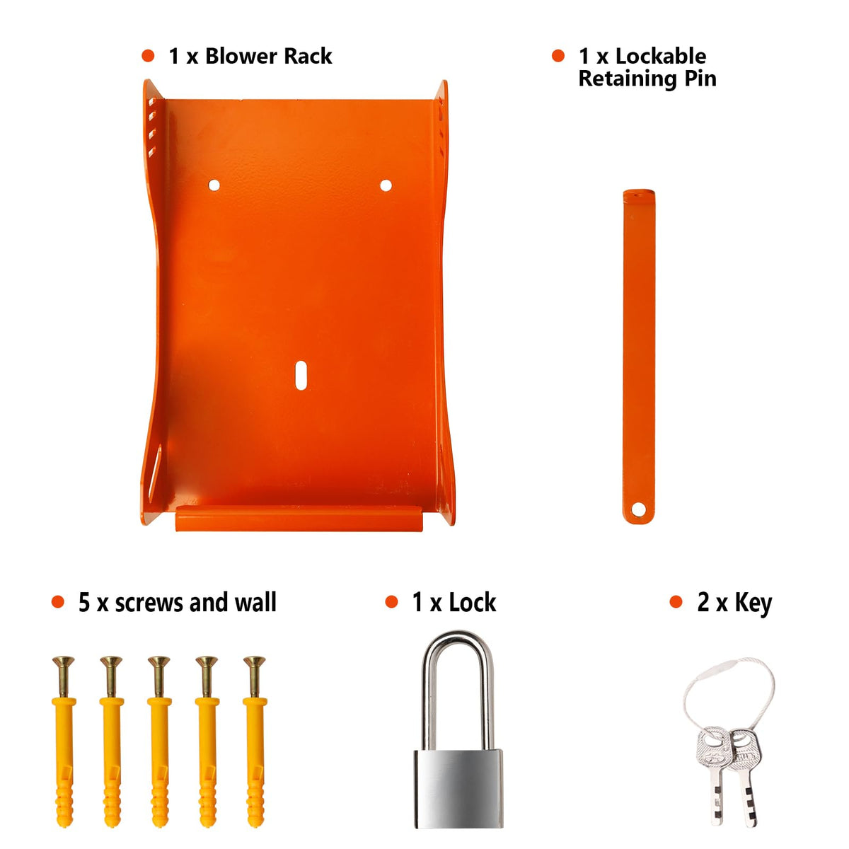 Stihl BG-86 resting on FLEXI RODS wall rack with secure mounting