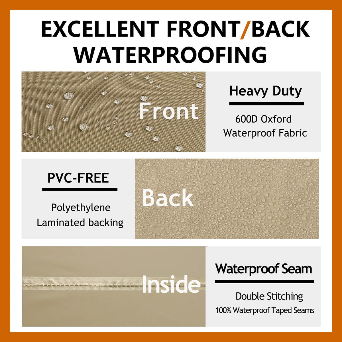 Flexiyard 600D Oxford fabric emphasizes rugged durability and fade resistance