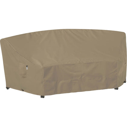 Flexiyard curved sofa cover 96-inch shields the outdoor sectional from rain and wind