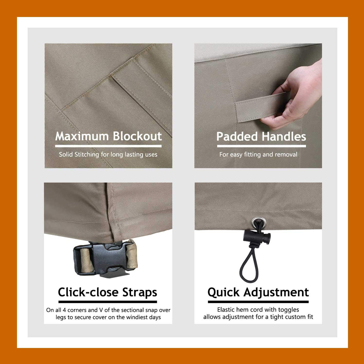 Flexiyard Desert Khaki built-in air vent helps reduce wind lofting.