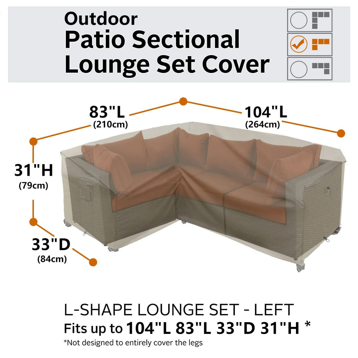 Full-coverage Flexiyard design shielding cushions from sun and rain