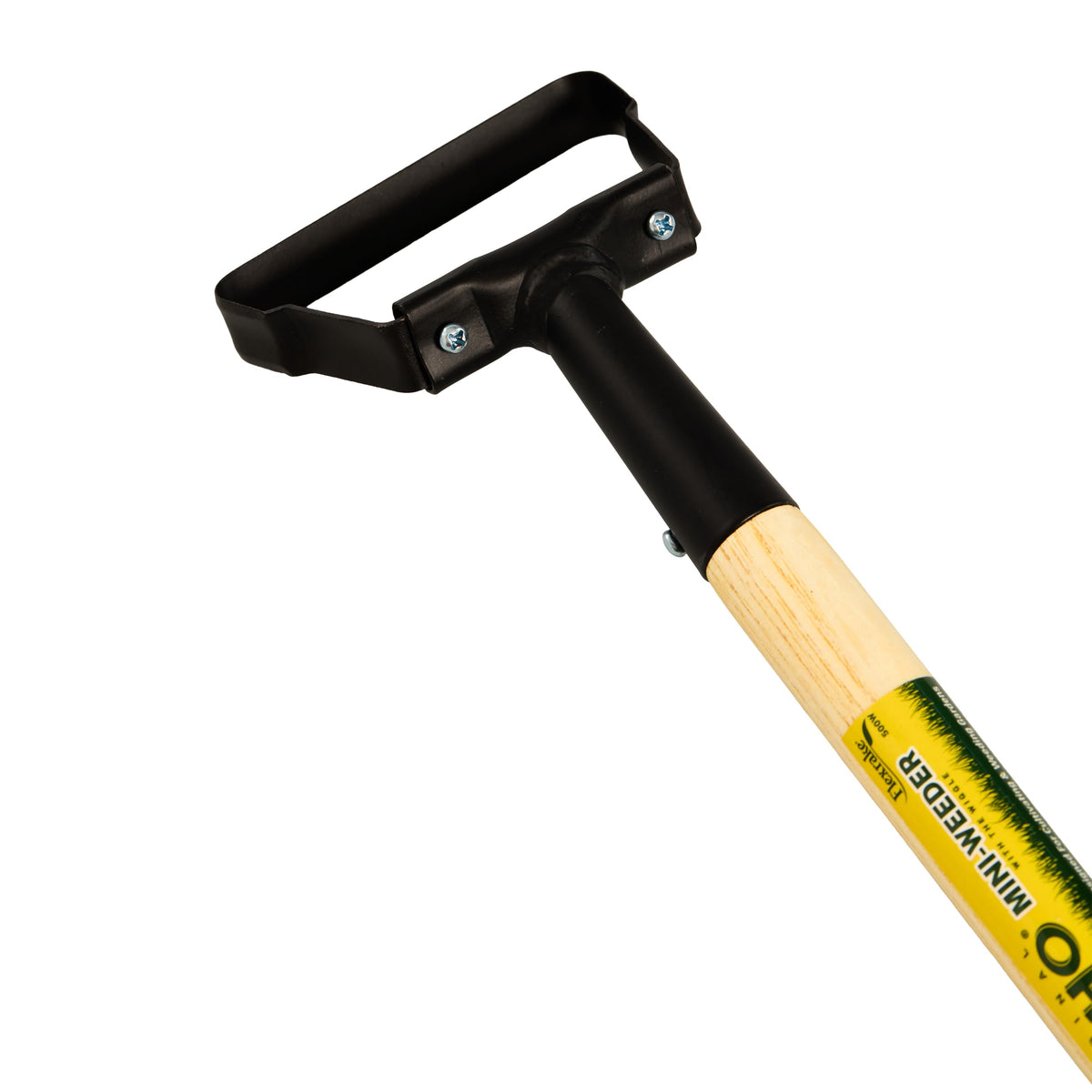 Flexrake Hula Hoe 500W rubber-grip handle offers non-slip control during cultivation