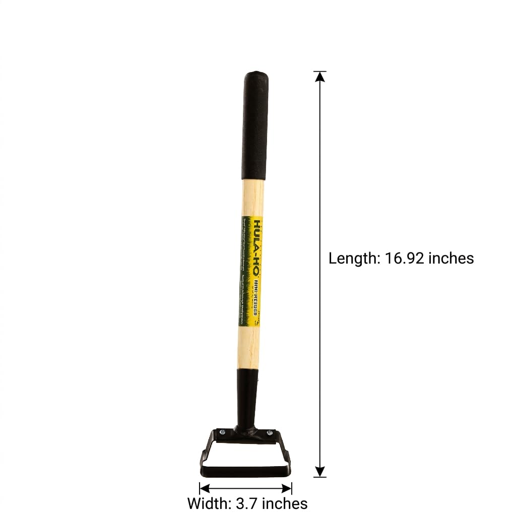 Flexrake Hula Hoe 500W wood-handle with ergonomic grip for comfortable weeding