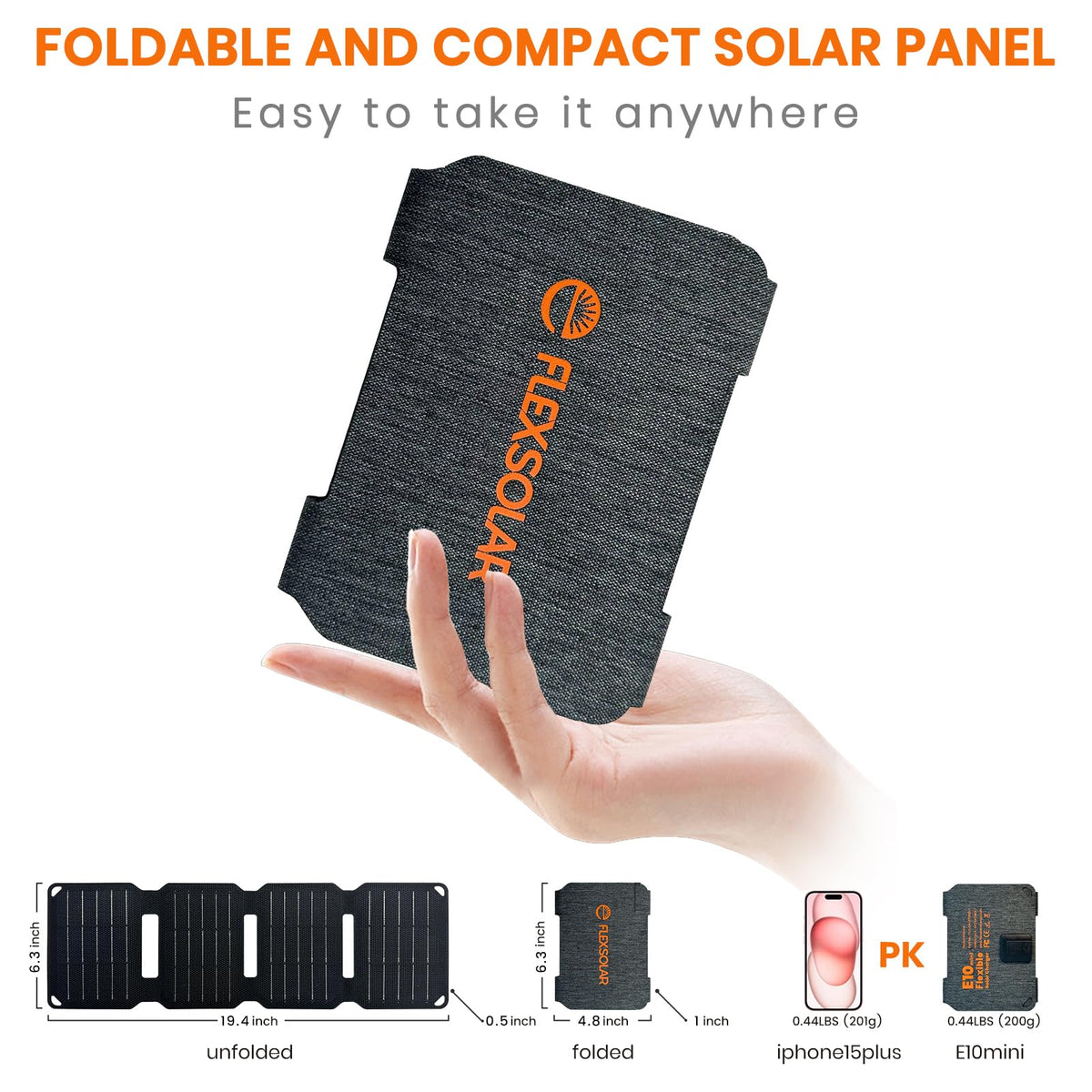 FlexSolar charging a smartphone outdoors for instant power