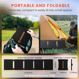 FlexSolar 40W IP67 rugged design endures rain and dust on trails.