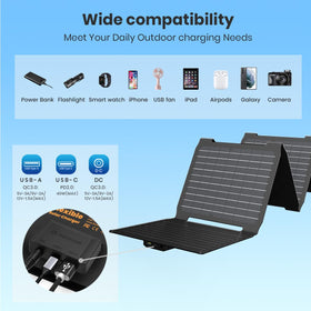 FlexSolar 40W ultra-compact panel fits in small bags and pockets.