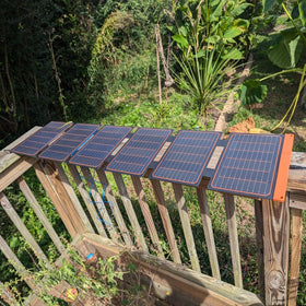 FlexSolar 60W Foldable Panel lightweight design for backpack portability.